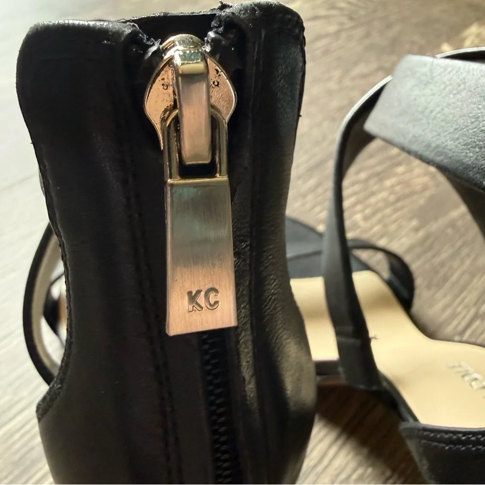 Kenneth Cole Brook Cross Sandal Leather Strappy Heels Size 8M - Picture 6 of 10